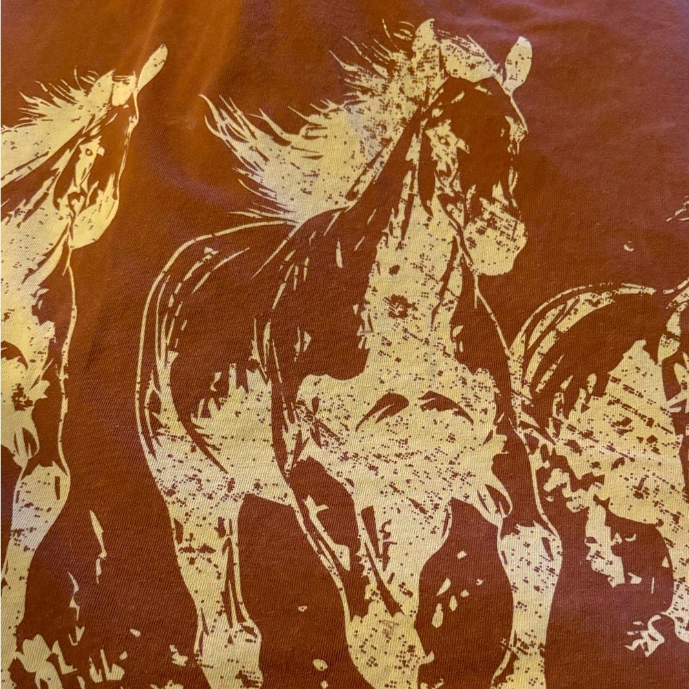 NWT Messy Bun Just Chillin Wild horses Graphic T-Shirt - XS - Picture 5 of 7